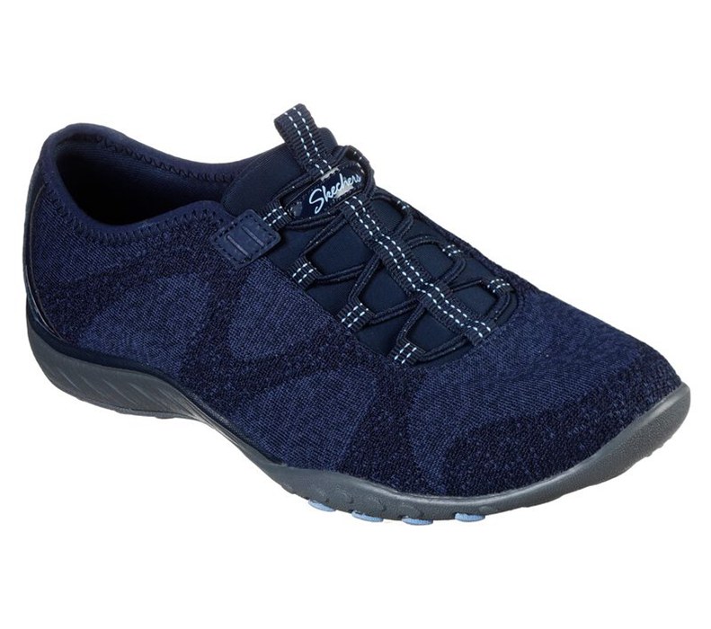 Skechers Relaxed Fit: Breathe-Easy - Opportuknity - Womens Slip On Shoes Navy [AU-ZT8660]